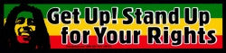 Get Up! Stand Up for Your Rights - Bob Marley - Bumper Sticker / Decal (9.5" X 2.25")