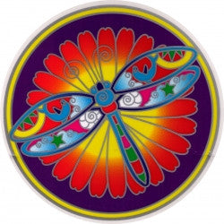 Dragonfly Mandala - Window Sticker / Decal (5.5" Circular)
