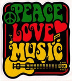 Peace Love Music - Window Sticker / Decal (4" X 4.5")