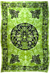Green and Black Green Man Tapestry 72" x 108"