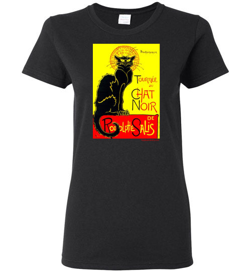 Tournee du Chat Noir Women's T-Shirt with Art Nouveau Black Cat